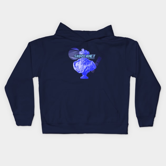 SadPlanetサドプラネット(Neptune's海王星の月Moon) Kids Hoodie by GrounBEEFtaxi